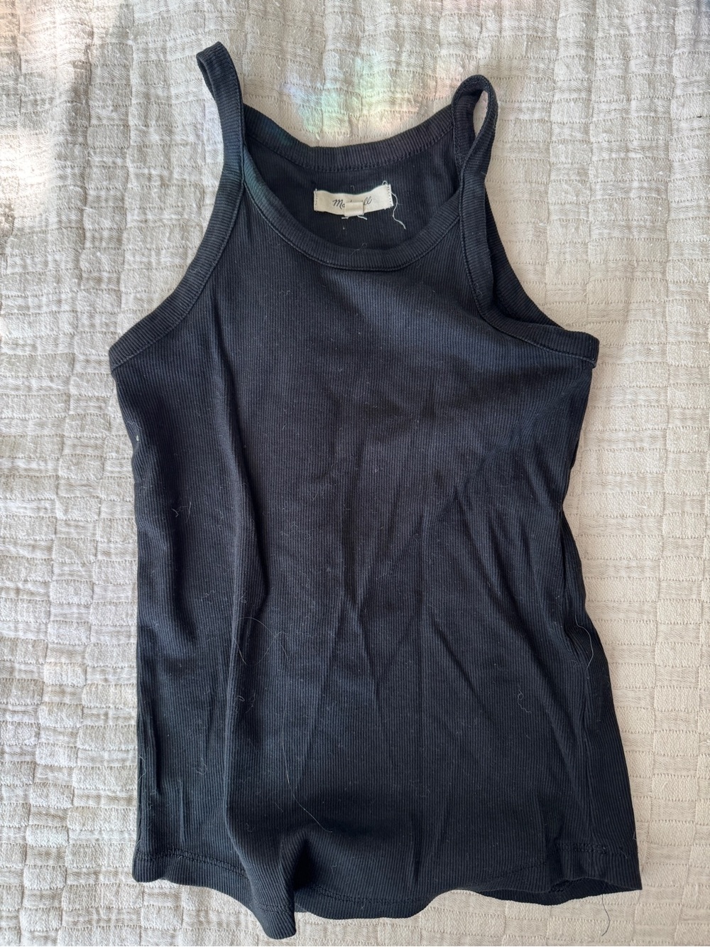 Madewell Black Ribbed Tank Top